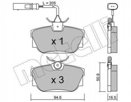 Комплект тормозных колодок, дисковый тормоз Metelli 22-0346-1