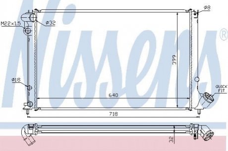 Радіатор PT 406(95-)1.8 i(+)[OE 1301.FP] NISSENS 63732