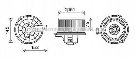 Вентилятор отопителя салона Kia Rio (05-10) AVA AVA COOLING KA8234