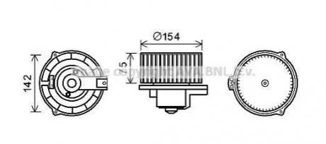 Вентилятор обігрівача салону Mercedes-Benz ML (W163) (97-06) AVA AVA COOLING MS8620