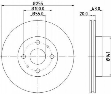 Тормозной диск HELLA 8DD355108-881