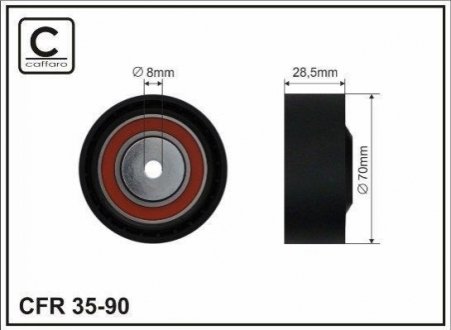 Ролик прив. ремня bmw 5(e39), 7(e38) CAFFARO 35-90