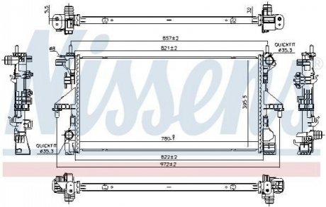 Радіатор CITROEN JUMPER (250) (06-) 3.0 HDi NISSENS 606538