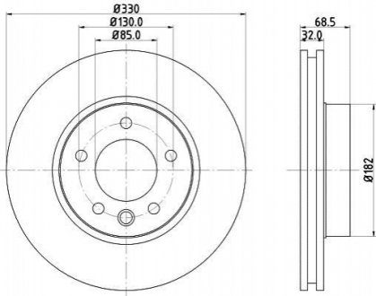 Диск тормозной 54216PRO_HC ив. HELLA 8DD355128051