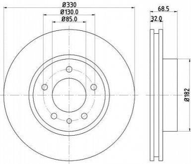 Диск тормозной 54215PRO_HC ив. HELLA 8DD355128041