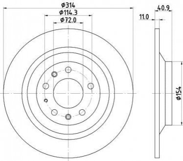 Диск тормозной HELLA 8DD355114501