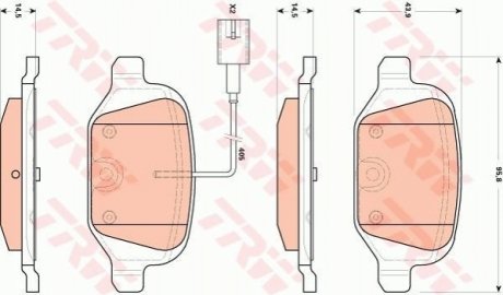 Комплект тормозных колодок, дисковый тормоз TRW GDB1894 (фото 1)