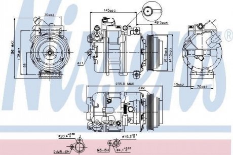 Компресор B3(E46)3.3 i(+)[OE 64526916232] NISSENS 89080 (фото 1)