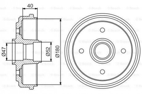 Тормозной барабан BOSCH 0 986 477 192