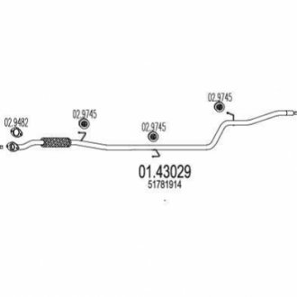 Труба выхлопного газа MTS 01.43029