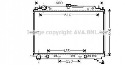 Радіатор охолодження двигуна Nissan Pathfinder Navarra (06-) 2,5d AT AVA AVA COOLING DNA2297 (фото 1)