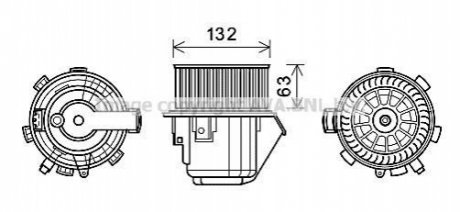 Вентилятор обігрівача салону Peugeot 407 (04-), Citroen C5 (08-) AVA AVA COOLING CN8298