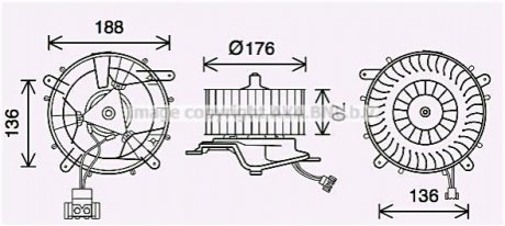 Вентилятор обігрівача салону Mercedes-Benz S-class (W220) (98-05) AVA AVA COOLING MS8689