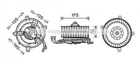 Вентилятор обігрівача салону MB E-class (W210) (95-03) AVA AVA COOLING MS8610