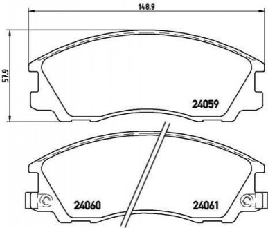 Тормозные колодки дисковые, к-кт. BREMBO P 30 017