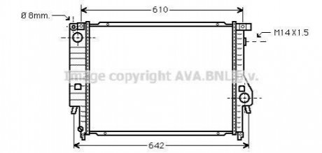 Радіатор 320i/iC, 325, 324D/TD +AC, 5/87- [OE. 1709456 / 2241912] AVA COOLING BW2047