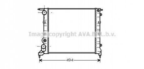 Радіатор 1.4 (motor E6J/E7) [OE. 7701.034.770] AVA COOLING RT2042