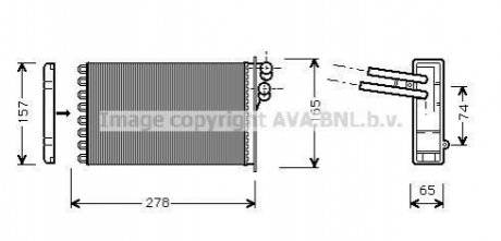 Радиатор отопителя | Passat V R.H.D. \'97- AVA COOLING AI 6156