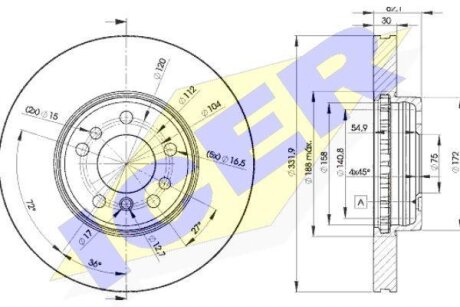 Диск гальмівний ICER 78BD6045-2