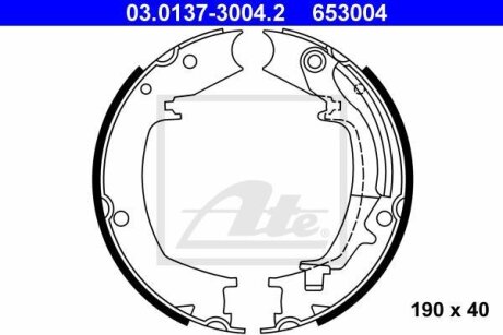 Колодки ручного тормоза к-кт ATE 03.0137-3004.2